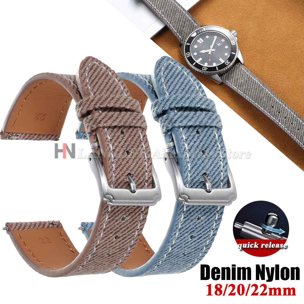 Canvas Strap Watch - Denim Nylon Watch Strap Canvas Soft