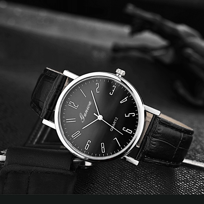 Leather Watch Band Men - Men's Watch Fashion Arabic Quartz Watches