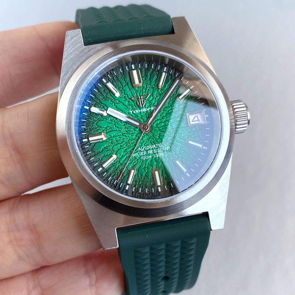 New 38mm Mechanical Watch Men  - Rubber Strap Diver のレビューと価格