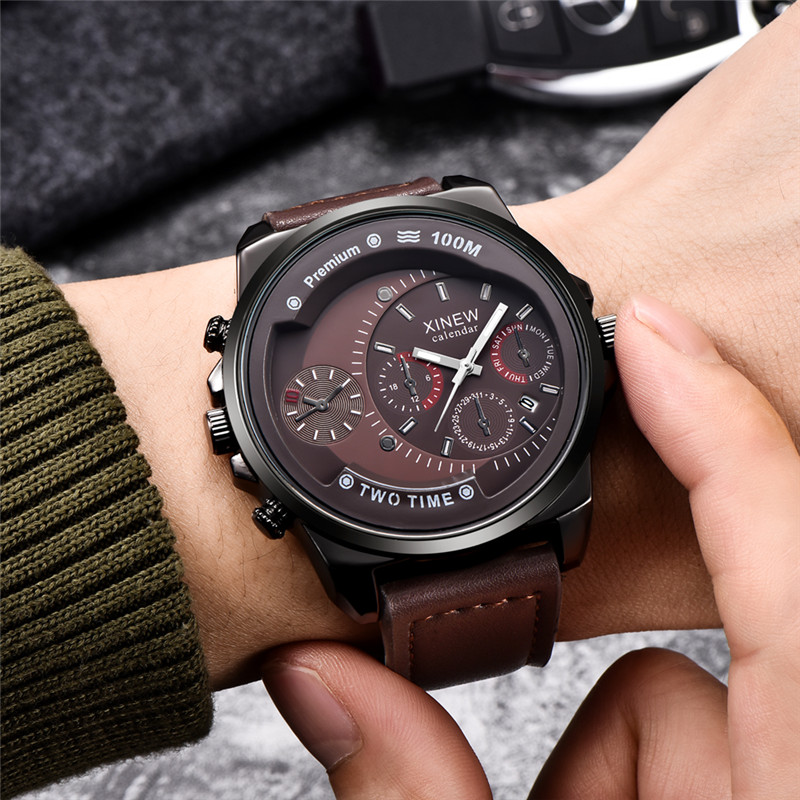 Original XINEW Brand Men Watch - Leather Watch Band Men のレビューと価格