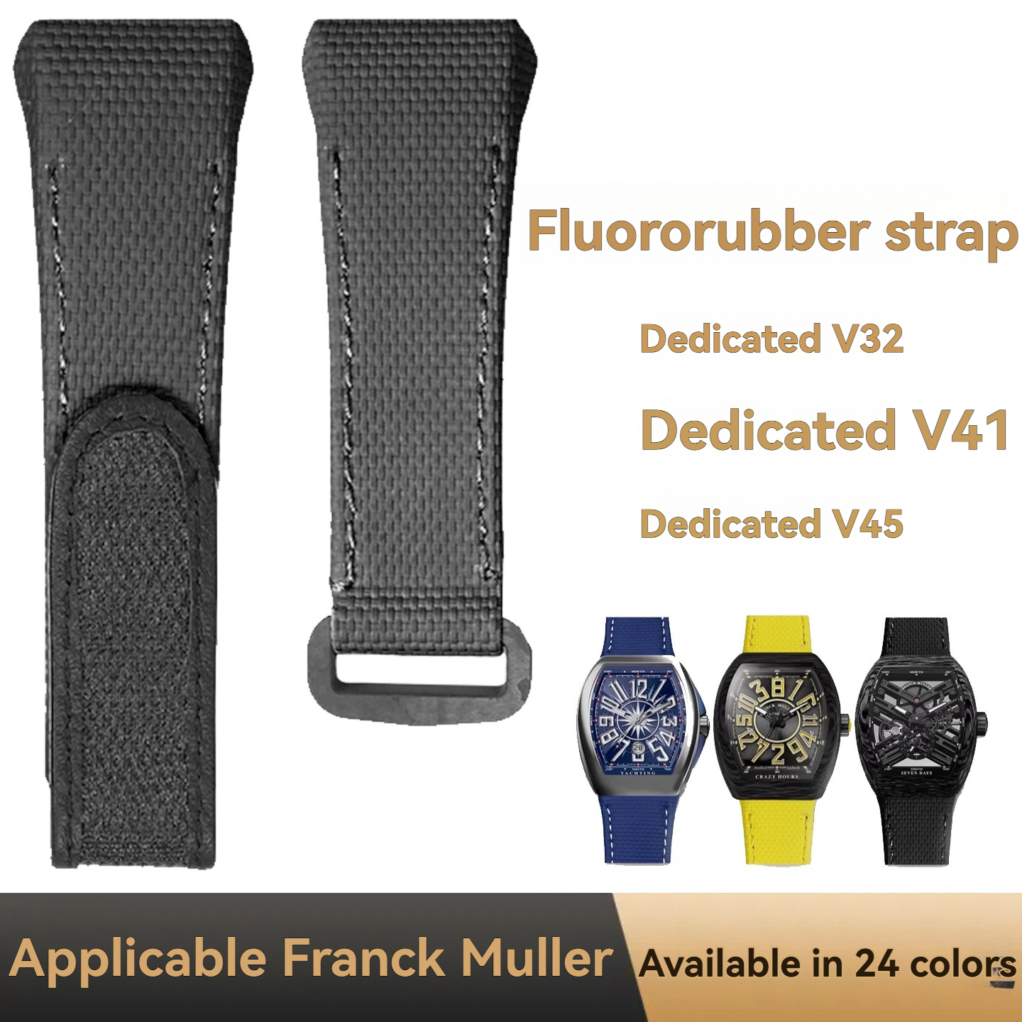 For Franck Muller V45 Fluororu - Leather Strap Quick Release のレビューと価格