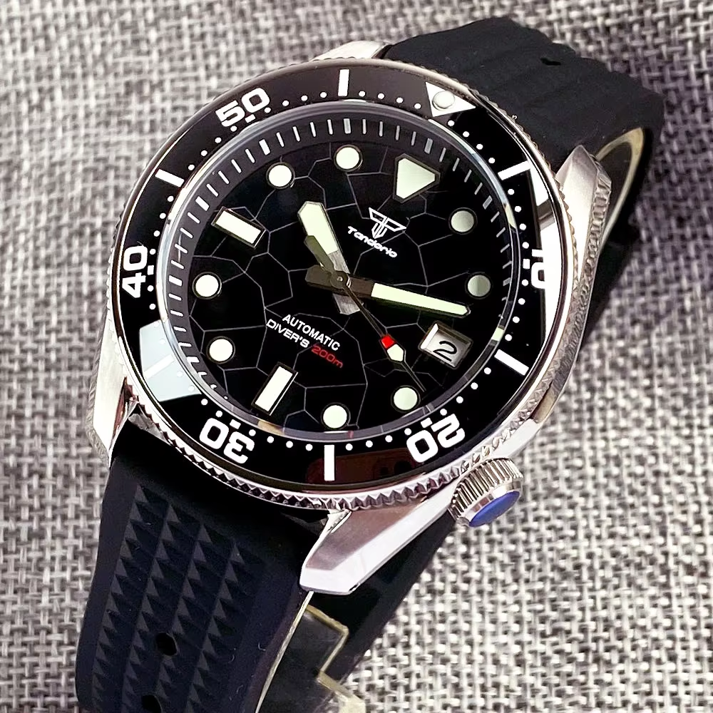 Tandorio 42.5mm Japan NH35A Au - Rubber Strap Diver のレビューと価格
