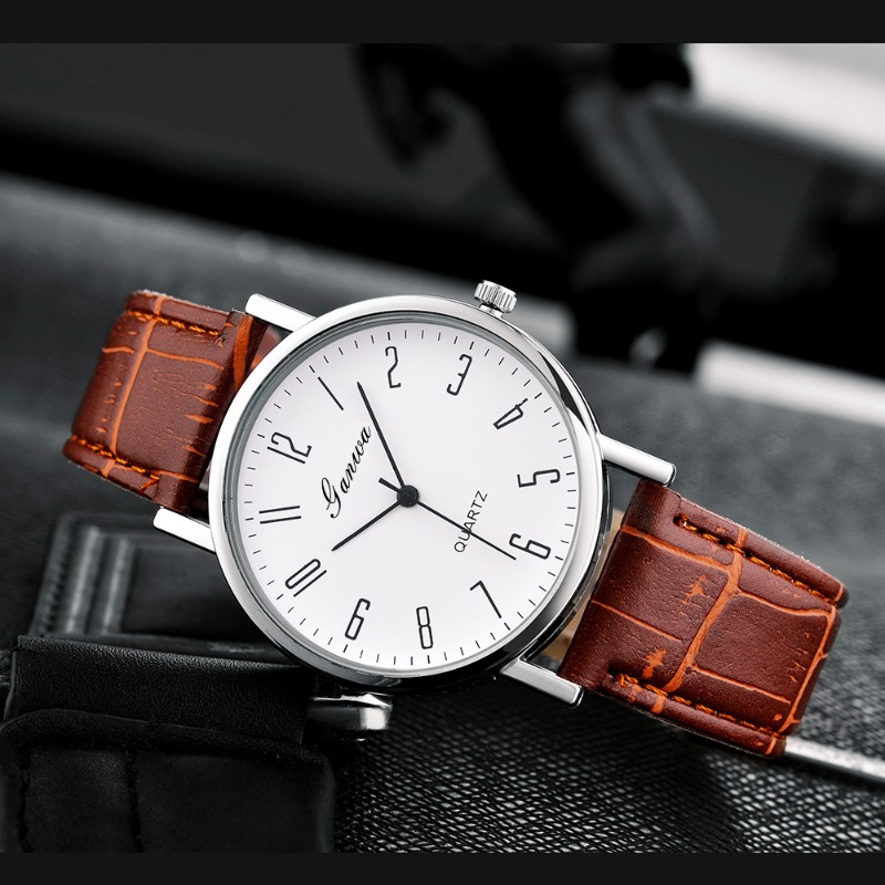 Men's Watch Fashion Arabic Qua - Leather Watch Band Men のレビューと価格