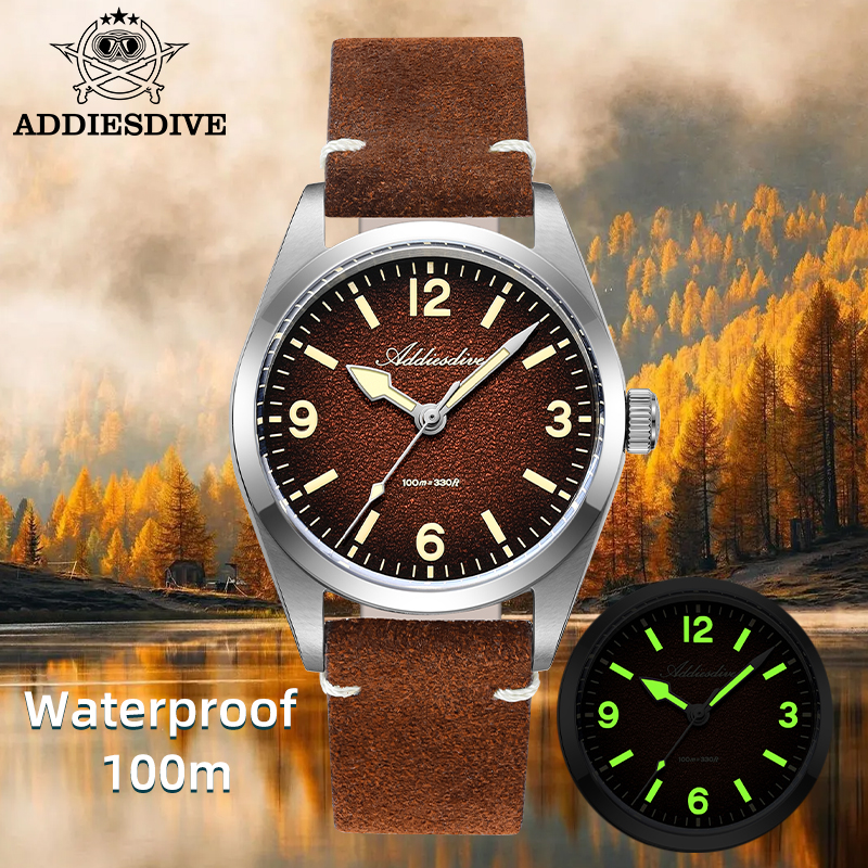 ADDIESDIVE Japan 2035 Super Lu - Suede Strap Watch のレビューと価格