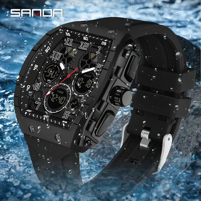 SANDA 6157 New Fashion Men's E - Rubber Strap Diver のレビューと価格