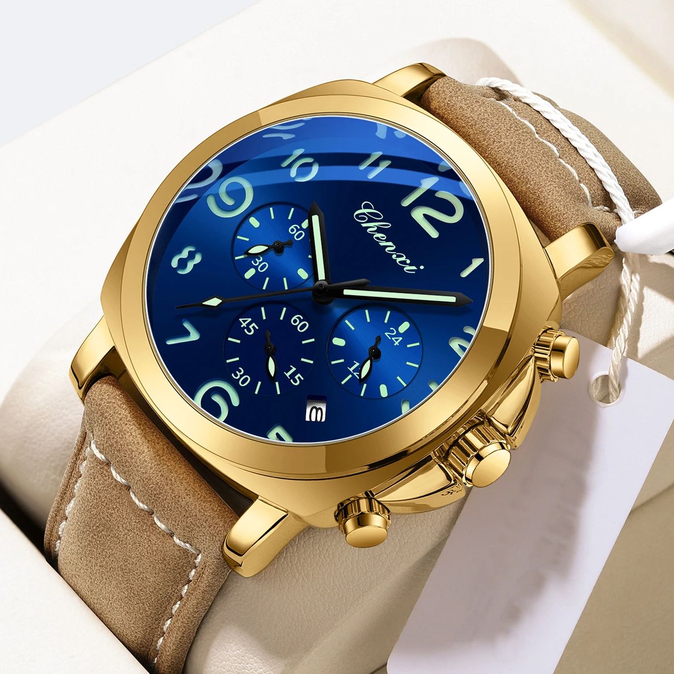CHENXI Men Watch Multifunction - Leather Watch Band Men のレビューと価格