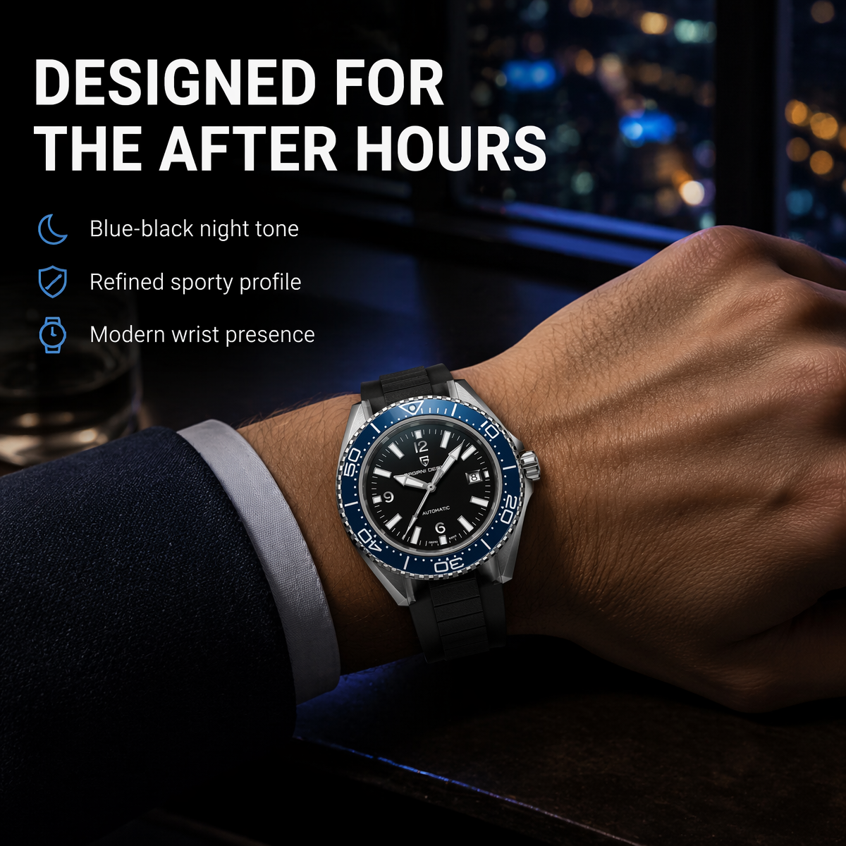 Pagani Design New Men's Mechan - Rubber Strap Diver のレビューと価格