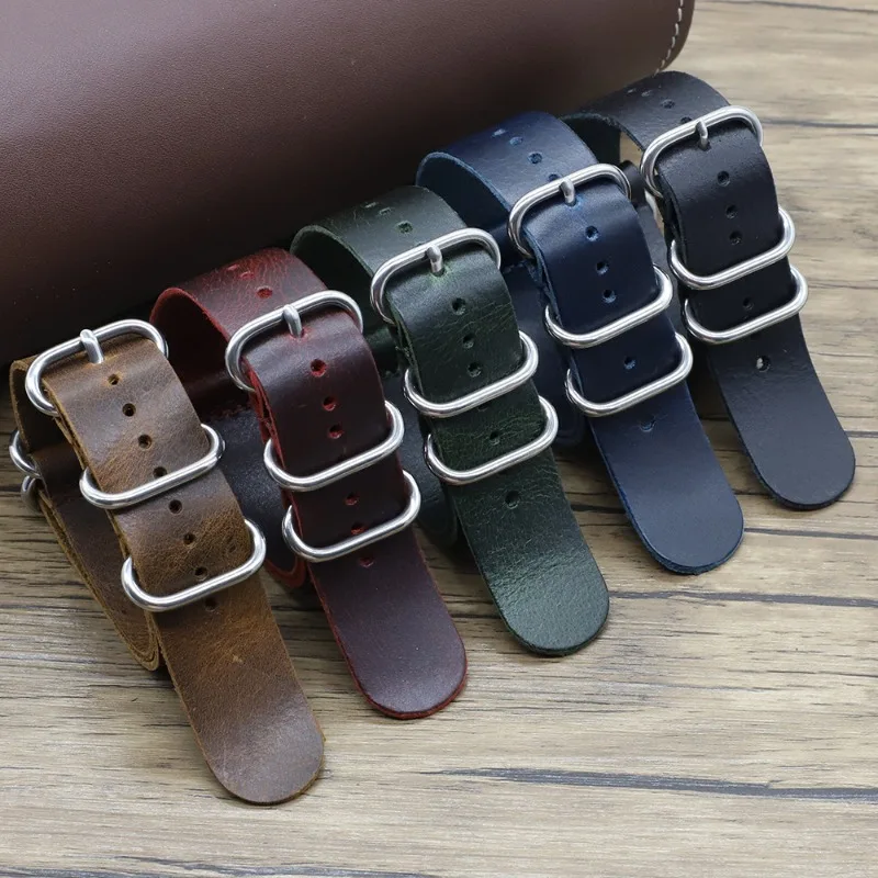 Vintage Genuine Leather Watch  - Nato Strap Nylon のレビューと価格