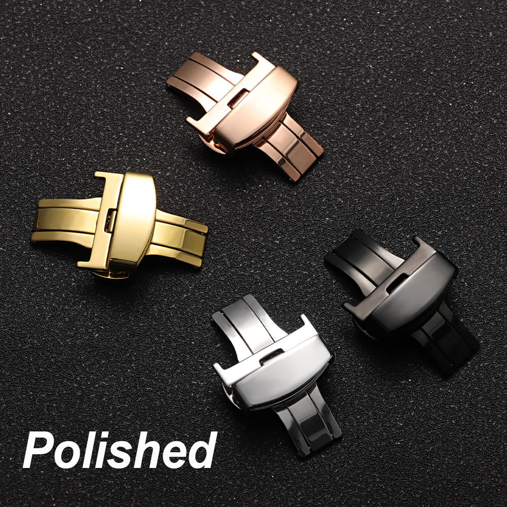 10/12/14/16/18/20/22mm Polishe - Butterfly Clasp Deployant のレビューと価格