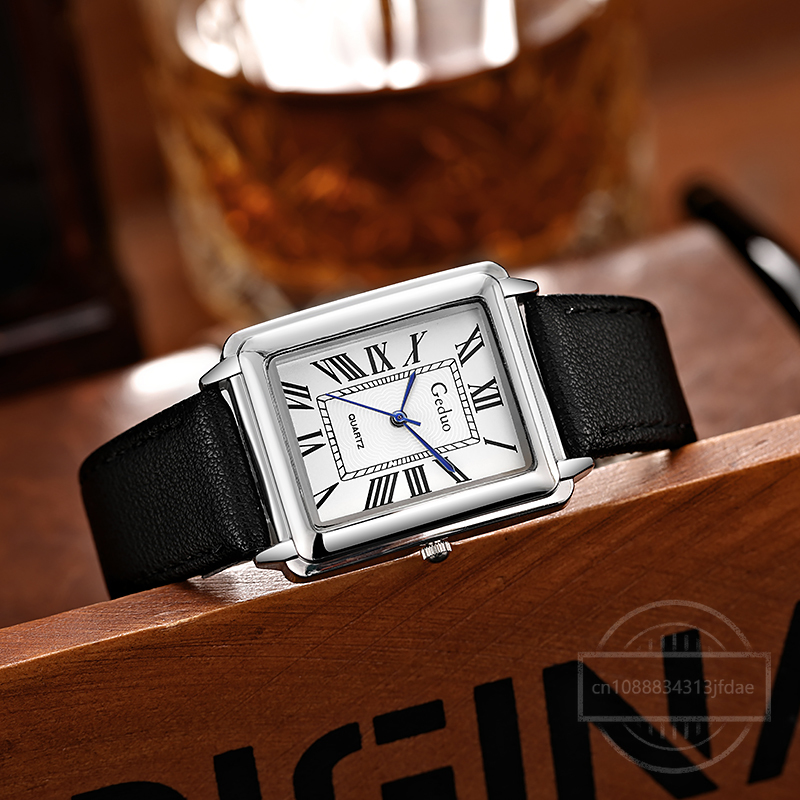 New Fashion Designer Rectangle - Leather Watch Band Men のレビューと価格