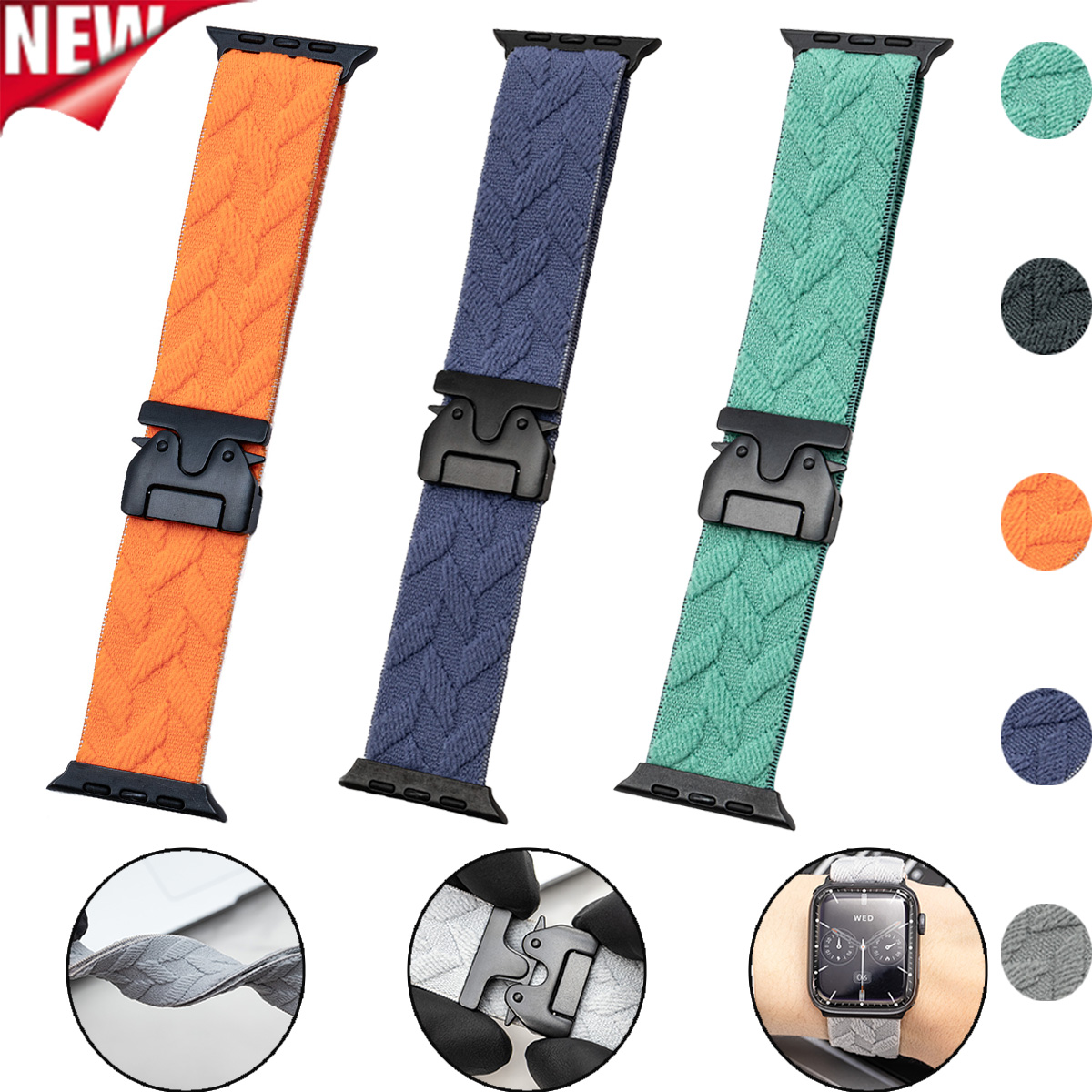 nylon strap for iwatch 10 9 8  - Parachute Strap Elastic のレビューと価格
