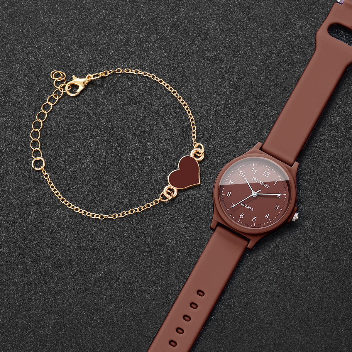 2PCS Fashion Arabic Dial Women - Silicone Band Women のレビューと価格