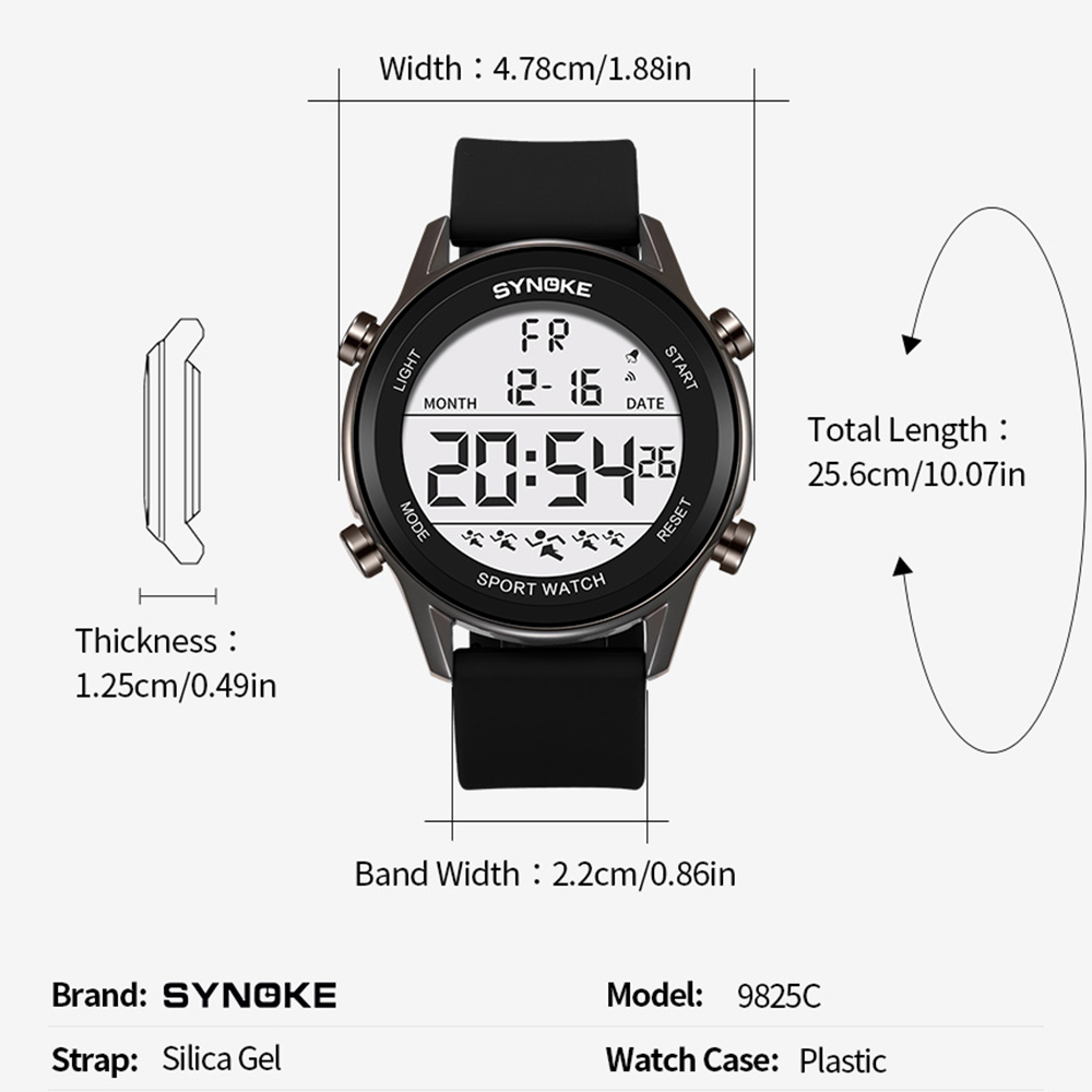 Digital Watches For Men Waterp - Rubber Strap Diver のレビューと価格