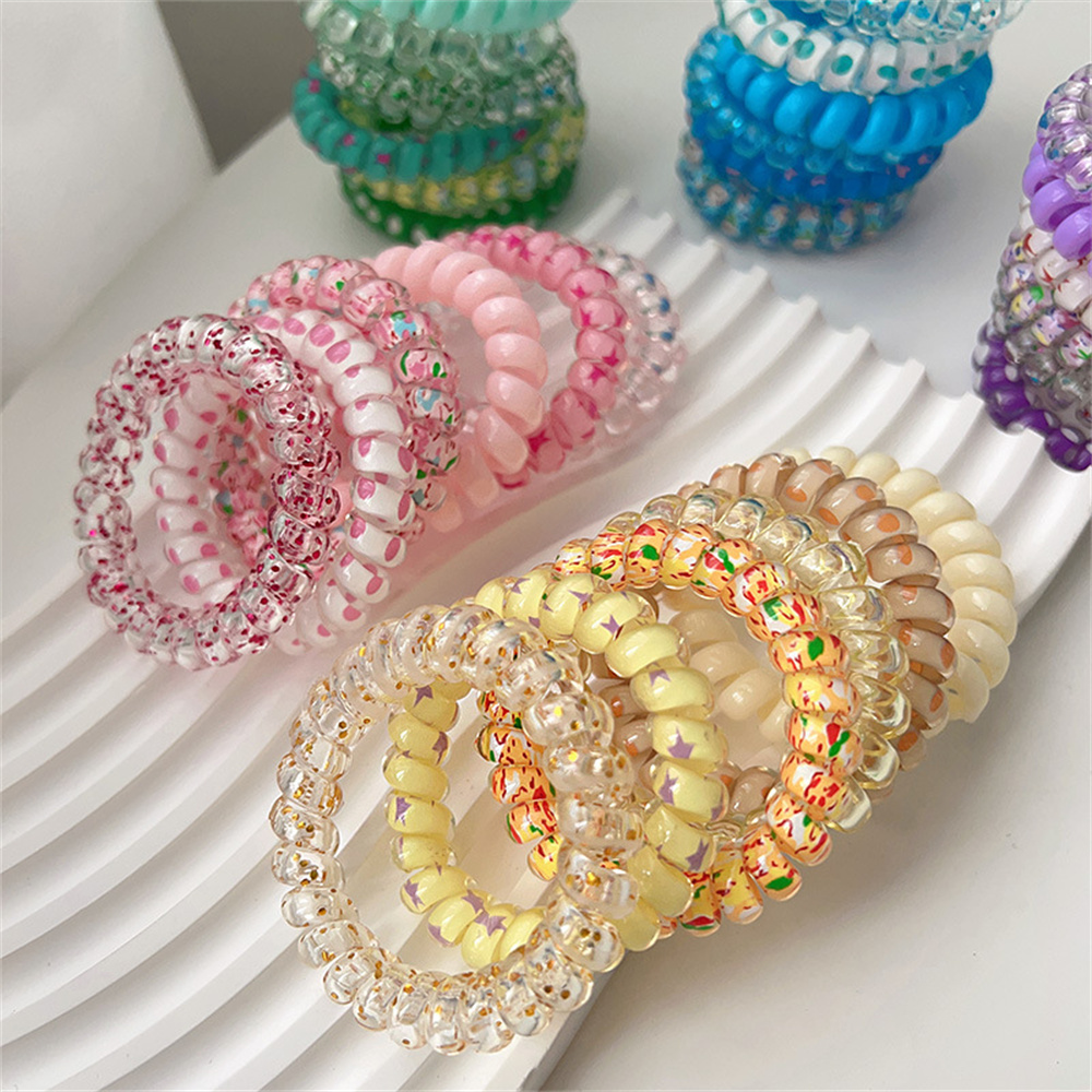 6pcs Sweet Cute Colorful Spira - Silicone Band Women のレビューと価格